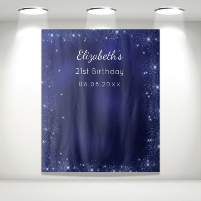 Birthday Party Blue Glitzer Staub Foto Hintergrund Wandteppich (Von Creator hochgeladen)