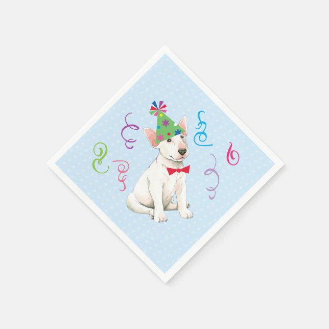 Birthday Party Bull Terrier Serviette (Ecke)