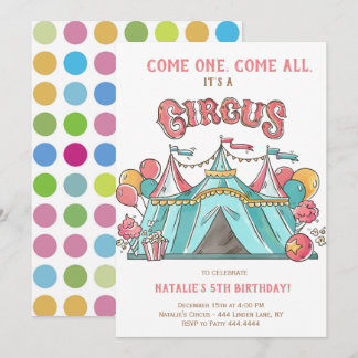 BIRTHDAY PARTY CIRCUS EINLADUNG