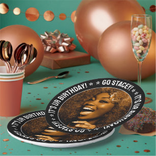 Birthday Party Custom Photo and Text Personalized Pappteller