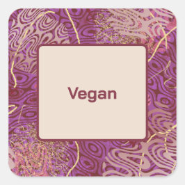 Birthday Party Dietary Requirement Vegan Quadratischer Aufkleber