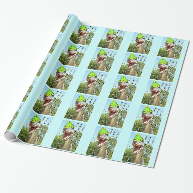 Birthday Party Dinosaur Geschenkpapier (Ungerollt)