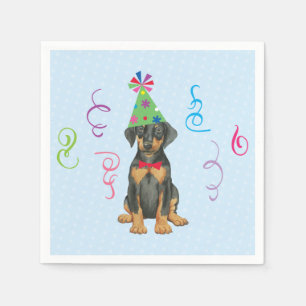 Birthday Party Doberman Napkins Serviette