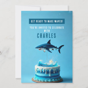 Birthday Party Einladung Haie - Ocean Waves Cake