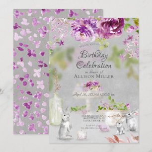Birthday Party-Einladung von Peonies & Bunny Einladung
