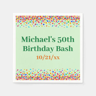 Birthday Party Fun Colorful Confetti Serviette