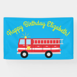 Birthday Party für Feuerwehrfahrzeuge Banner