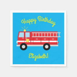 Birthday Party für Feuerwehrfahrzeuge Serviette