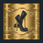 Birthday Party für Frauen in Schwarz und Gold Einladung<br><div class="desc">Schöne goldene Wirbel und schwarze High Heel Schuhe Schwarz-Gold Leopard Geburtstagsgeschenk Einladung Vorlage. Diese elegante Schwarz-Gold-Leoparden-Geburtstagsfeier lässt sich einfach an Ihre Veranstaltung anpassen, indem Sie einfach den Button "Anpassen Sie es!" auswählen, um Ihre Veranstaltungsdetails, den Schriftart-Stil, die Größe und Farbe des Schriftartes und den Wortlaut hinzuzufügen. Bitte beachten Sie: Alle...</div>