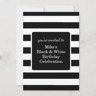 Birthday Party für Schwarze und Weiße Mans Einladung