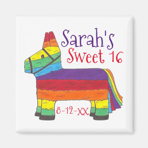 Birthday Party Gefallen Rainbow Donkey Animal Piña Magnet