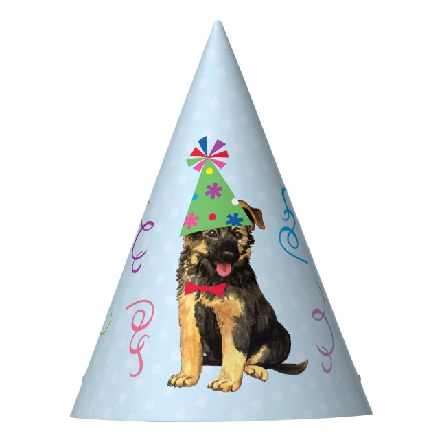Birthday Party German Shepherd Party Hat Partyhütchen (Vorderseite)