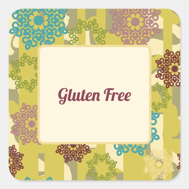 Birthday Party Gluten Free Dietary Advice  Quadratischer Aufkleber (Vorderseite)