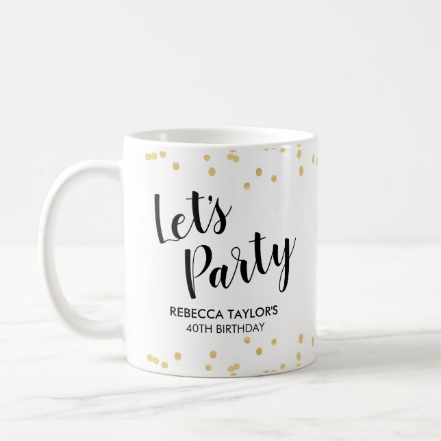 Birthday Party Gold Imitats Foil Confetti Individu Kaffeetasse (Links)