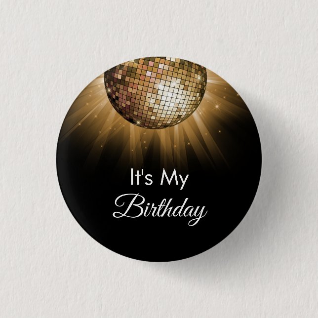 Birthday Party Gold Parco Tassino Button (Vorderseite)