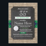 Birthday Party Golf Ball Jegliches Alter Golfspiel Einladung<br><div class="desc">Elegantes rustikales Chalkboard und Holz Golf Design. Ändern Sie einfach den Text,  um Ihr Party Anzug. Rückdruck im Lieferumfang enthalten.</div>