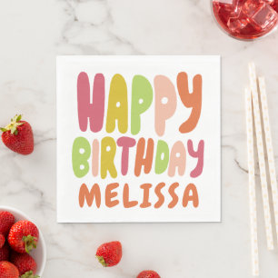 BIRTHDAY PARTY Groovy COLORFUL CUSTOM Serviette