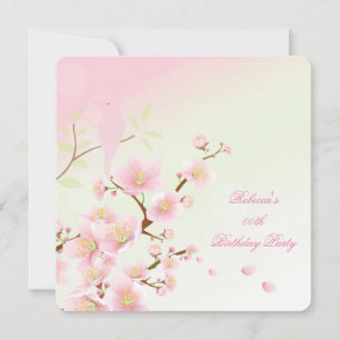 Birthday Party in Asian Hübsch Pink Cherry Blossom Einladung