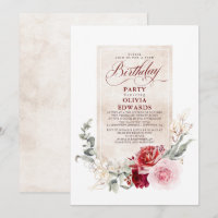 Birthday Party in Burgund Rot und Rosa