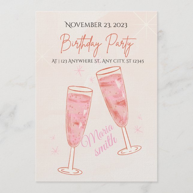Birthday Party Invitation – Editable Colorful Temp (Devant)