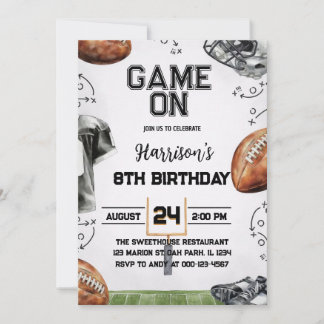 birthday party invitation for an American football
