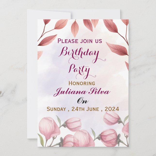 Birthday Party Invitations  Einladung (Vorderseite)