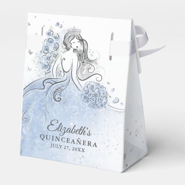 Birthday Party, Light Blue und Silver Princess Geschenkschachtel (Rückseite)