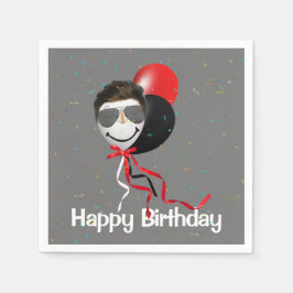 Birthday Party Man in Balloon Serviette