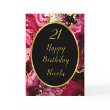 Birthday Party mit hellen Rot- und Goldmarmor