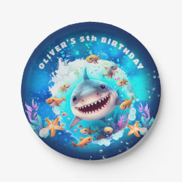 Birthday Party niedlich Shark Boy Pappteller