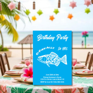 Birthday Party-O-Fish-ally Hawaiian Fish Einladung