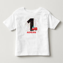 Birthday Party personalisiert Red Fire Truck Kleinkind T-shirt