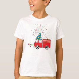 Birthday Party personalisiert Red Fire Truck T-Shirt