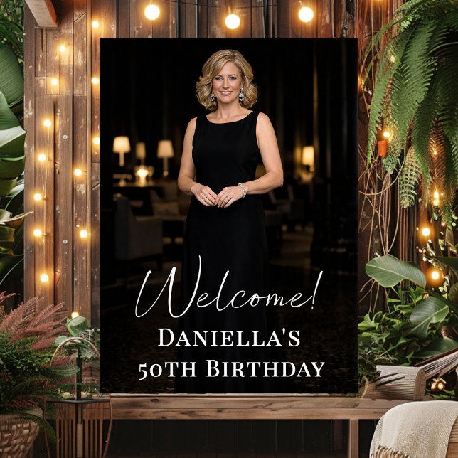 Birthday party photo elegant welcome poster (Von Creator hochgeladen)