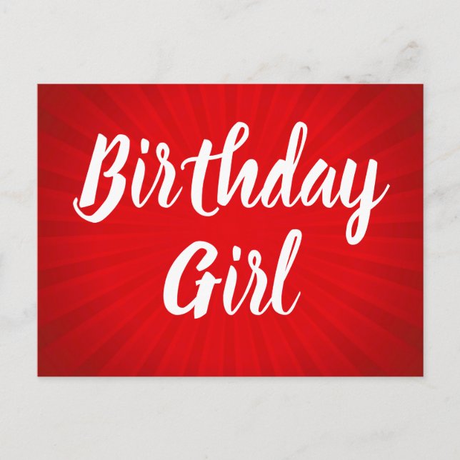 Birthday Party Red Sunburst Postkarte (Vorderseite)