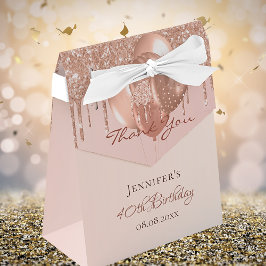 Birthday Party Rose Gold Glitzer Ballon vielen Dan Geschenkschachtel