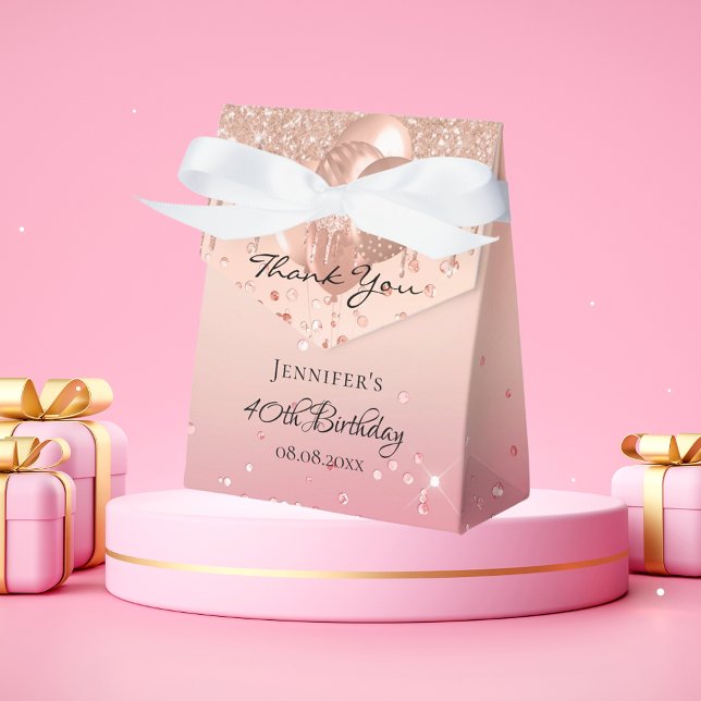 Birthday Party Rose gold Rosa Ballon vielen Dank Geschenkschachtel (Von Creator hochgeladen)