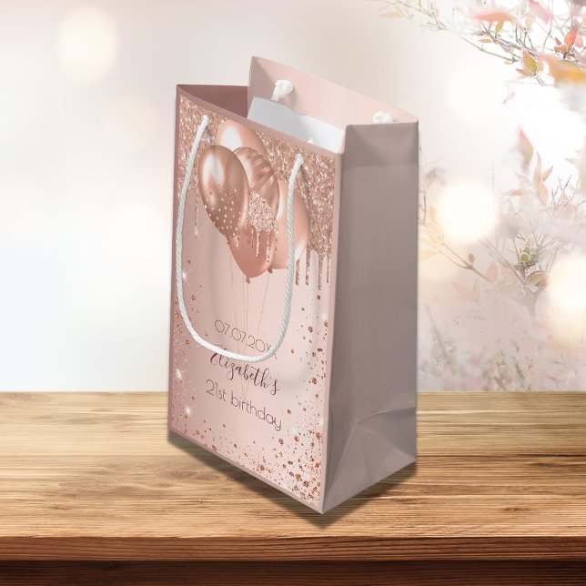 Birthday Party Rose Gold Rose Glitzer Ballons Kleine Geschenktüte (Von Creator hochgeladen)