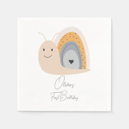 Birthday Party Snail Rainbow Rain Serviette