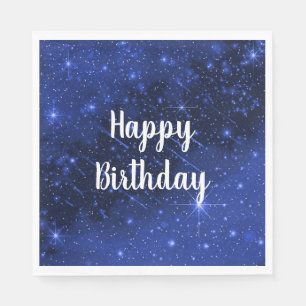 Birthday Party Star Galaxy On Blue Serviette