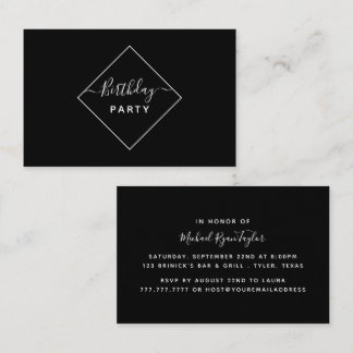 Birthday Party Ticket für Black & White Diamond