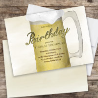 Birthday Party Watercolor Golden Frosty Bierglas