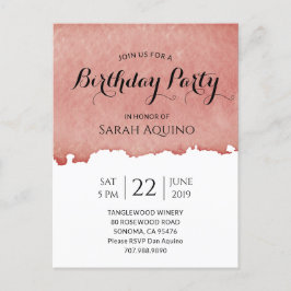 Birthday Party Weinkultur und Erde Weinroute Mendr Einladungspostkarte