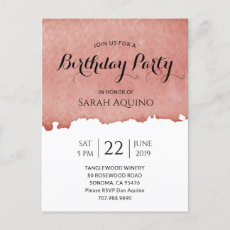 Birthday Party Weinkultur und Erde Weinroute Mendr Einladungspostkarte