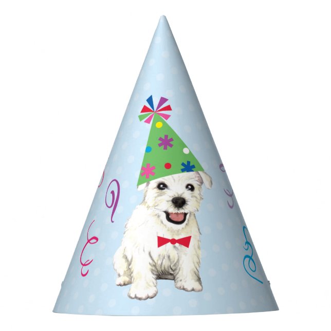 Birthday Party Westie Party Hat Partyhütchen (Vorderseite)