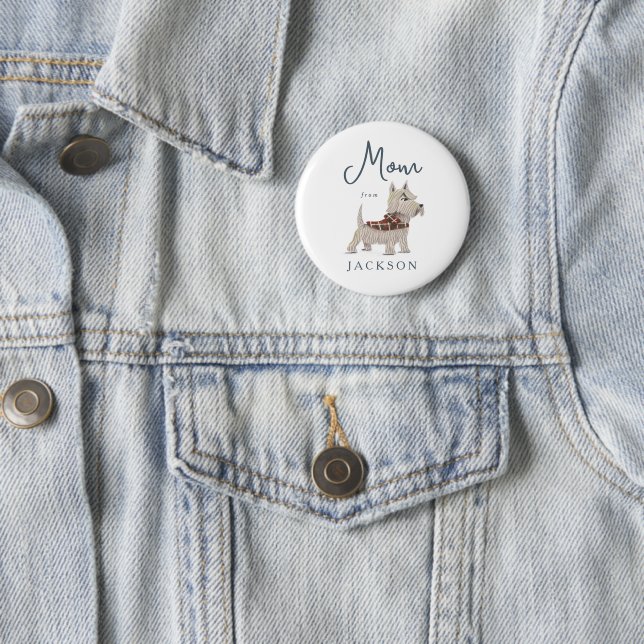 Birthday Paw-ty niedlicher Welpenhund Name Button (Beispiel)