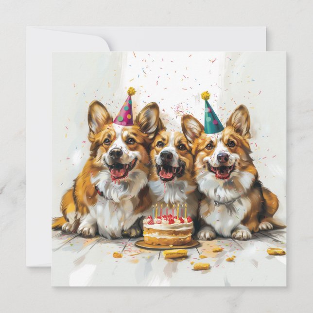 Birthday Pembroke Welsh Corgi Hunde (Vorderseite)