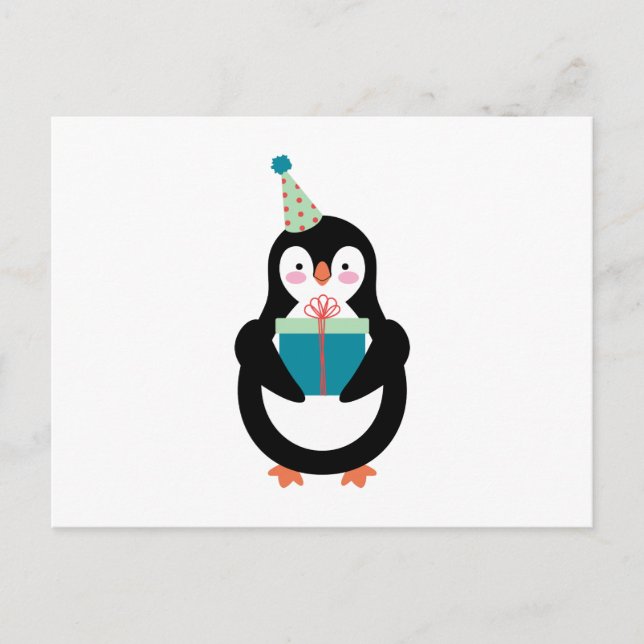 Birthday Penguin Postkarte (Vorderseite)