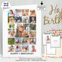 Birthday Photo Collage 22 Pictures Any Age Custom