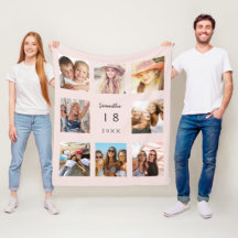 Birthday photo collage blush pink girl woman
